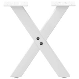 Berkfield Home Coffee Table Legs X-Shaped 2 pcs White 40x(30-31) cm Steel - thumbnail 4