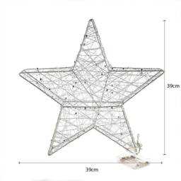 Voltico Wireframe Star Light Decoration Battery Operated Silver Metal Ornament in Warm White - Size: 1 Pack - thumbnail 6