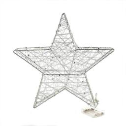 Voltico Wireframe Star Light Decoration Battery Operated Silver Metal Ornament in Warm White - Size: 1 Pack - thumbnail 3