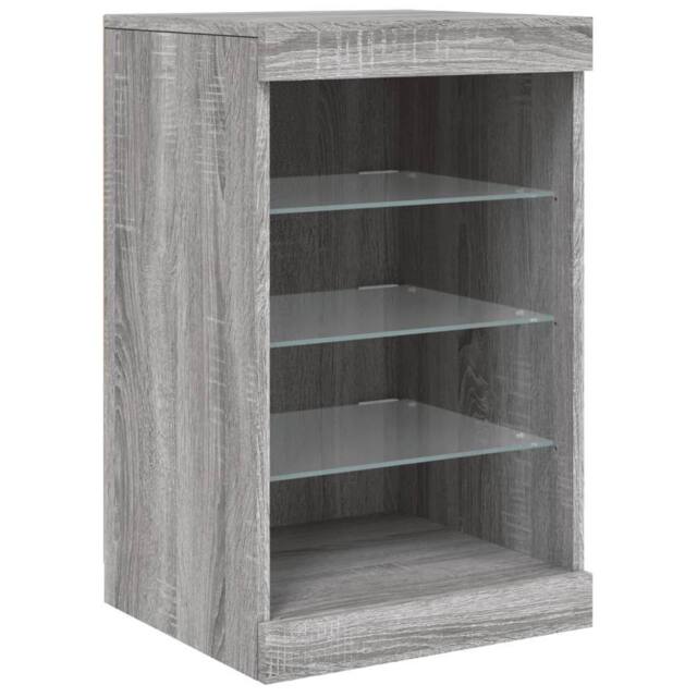Berkfield Home Sideboard with LED Lights Grey Sonoma 41x37x67 cm - Size: 41 x 37 x 67 cm - image 1