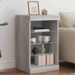 Berkfield Home Sideboard with LED Lights Grey Sonoma 41x37x67 cm - Size: 41 x 37 x 67 cm - thumbnail 2