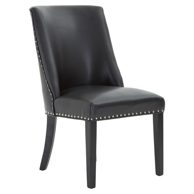 Orsina Modern Black Leather Effect Dining Chair, Elegant Design Dining Chair For Dining Table, Luxury Dining Chair - image 1