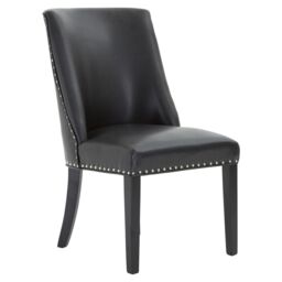 Orsina Modern Black Leather Effect Dining Chair, Elegant Design Dining Chair For Dining Table, Luxury Dining Chair - thumbnail 6