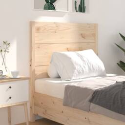Berkfield Home Headboard 96x4x100 cm Solid Wood Pine in Natural - Size: 96 x 4 x 100 cm - thumbnail 1