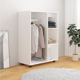 Berkfield Home Wardrobe White 80x40x110 cm Engineered Wood - Size: 80 x 40 x 110 cm - thumbnail 3