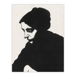 "Artery8 Stylised Portrait of a Woman De Mesquita Wall Art Poster Print in Black - Size: W12"" x H16""" - thumbnail 1