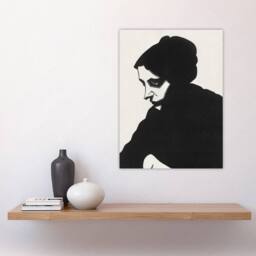 "Artery8 Stylised Portrait of a Woman De Mesquita Wall Art Poster Print in Black - Size: W12"" x H16""" - thumbnail 4