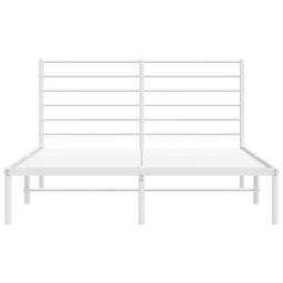 Berkfield Home Metal Bed Frame with Headboard White 120x190 cm Small Double - thumbnail 6