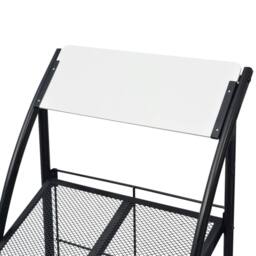 Berkfield Home Magazine Rack 47x40x134 cm Black & White A4 - Size: 47 x 40 x 134 cm - thumbnail 4