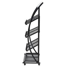 Berkfield Home Magazine Rack 47x40x134 cm Black & White A4 - Size: 47 x 40 x 134 cm - thumbnail 3