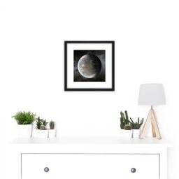 Artery8 Space NASA Planet Kepler-62f Concept Illustration 8X8 Inch Square Wooden Framed Wall Art Print Picture with Mount in Black - thumbnail 2