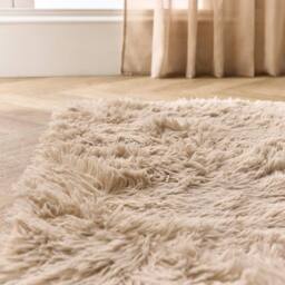 OHS Soft Fluffy Runner Rug Anti-Slip Floor Mat in Stone - Size: 60 cm x 150 cm - thumbnail 4
