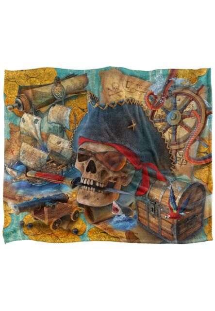 JQ Licensing James Piazza Pirates Rule Silky Touch Super Soft Throw Blanket 152 X 127 cm in White - image 1