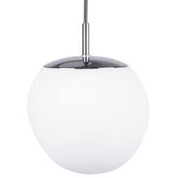 Wyld and Coco Irregular White Glass Pendant Polished Silver Top 1 Light Modern - thumbnail 4