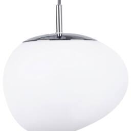 Wyld and Coco Irregular White Glass Pendant Polished Silver Top 1 Light Modern - thumbnail 2