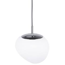 Wyld and Coco Irregular White Glass Pendant Polished Silver Top 1 Light Modern - thumbnail 6