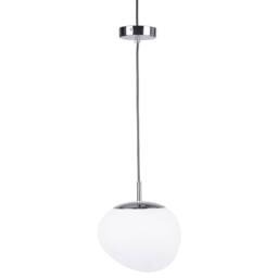 Wyld and Coco Irregular White Glass Pendant Polished Silver Top 1 Light Modern - thumbnail 5