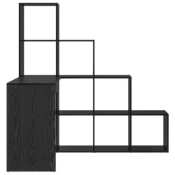 Berkfield Home Corner Desk with Shelf with Storage Black oak 101.5 x 149.5 x 149.5 cm - thumbnail 5