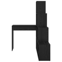Berkfield Home Corner Desk with Shelf with Storage Black oak 101.5 x 149.5 x 149.5 cm - thumbnail 4
