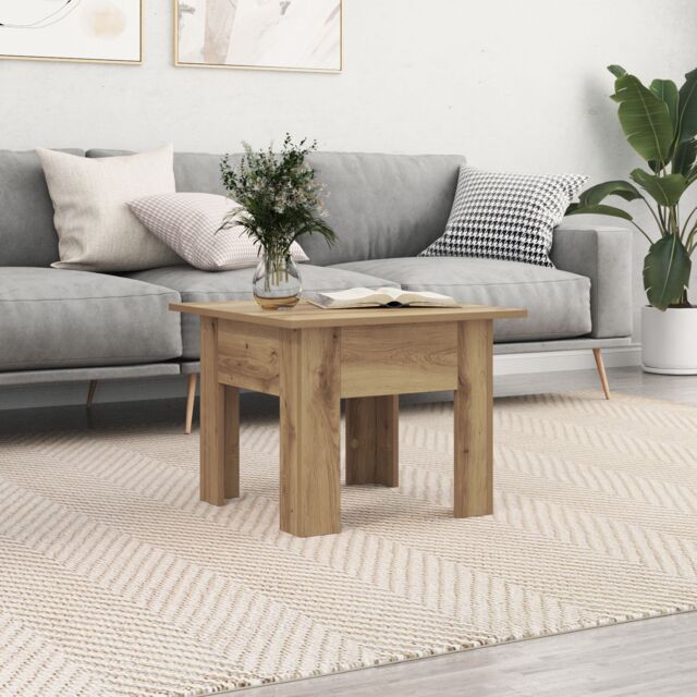 Berkfield Home Coffee Table Artisan oak 55 x 55 x 42 cm Engineered wood in Brown - image 1