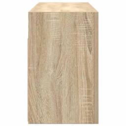 Berkfield Home Bathroom Wall Cabinet Sonoma Oak 80x25x40 cm Engineered Wood in Light Brown - Size: 80 x 25 x 40 cm - thumbnail 7