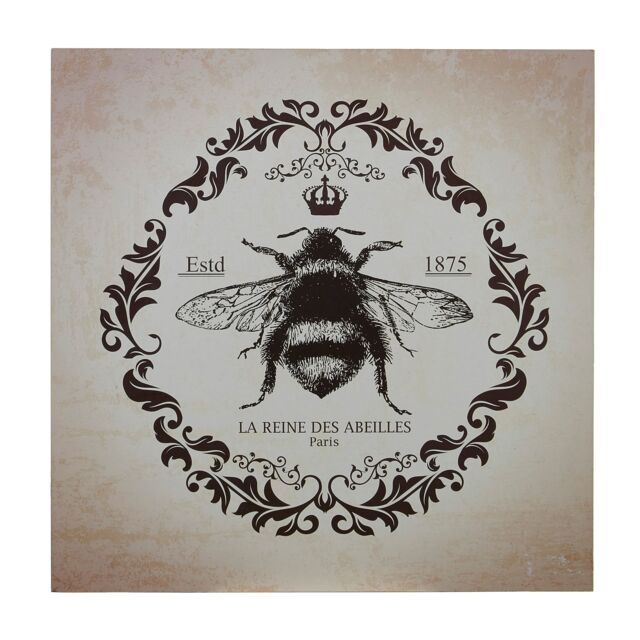 Orsina Queen Bee Wall Plaque, Typography With Crown & Bee Motif In Bold Design, Adds Fun & Empowerment in Brown - image 1