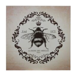 Orsina Queen Bee Wall Plaque, Typography With Crown & Bee Motif In Bold Design, Adds Fun & Empowerment in Brown