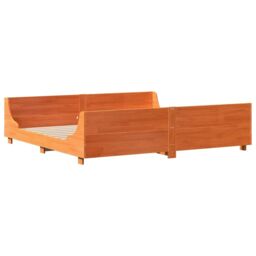 Berkfield Home Bed Frame without Mattress Wax Brown 200x200 cm Solid Wood Pine - thumbnail 5