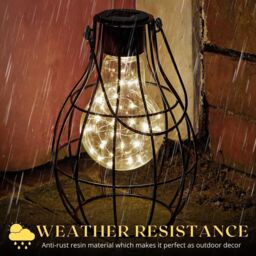 Marco Paul Pack of 2 Bronze Metal Firefly Solar Powered Garden Lantern 23cm in Copper - thumbnail 9