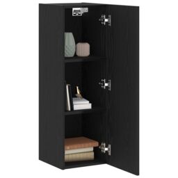 Berkfield Home Wall-Mounted TV Cabinets - 2 pcs Black Oak, 30.5x30x90 cm, Made from Engineered Wood - Size: 30.5x30x90 cm - thumbnail 3