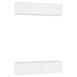 Berkfield Home TV Cabinets 4 pcs White 60x30x30 cm Engineered Wood - Size: 60 x 30 x 30 cm - thumbnail 2