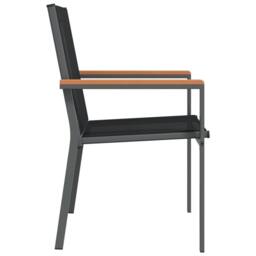 Berkfield Home Beautiful Garden Chairs 2 pcs Black 55x61.5x90 cm Textilene & Steel - thumbnail 5