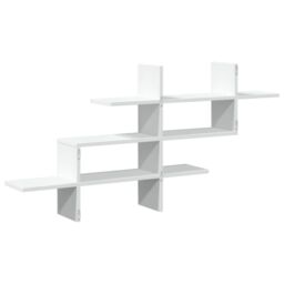 Berkfield Home Wall Shelf White 124.5x18x60.5 cm Engineered Wood - thumbnail 6