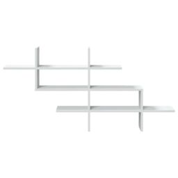 Berkfield Home Wall Shelf White 124.5x18x60.5 cm Engineered Wood - thumbnail 4