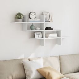 Berkfield Home Wall Shelf White 124.5x18x60.5 cm Engineered Wood - thumbnail 3