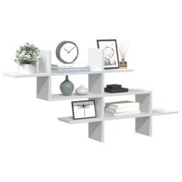 Berkfield Home Wall Shelf White 124.5x18x60.5 cm Engineered Wood - thumbnail 1