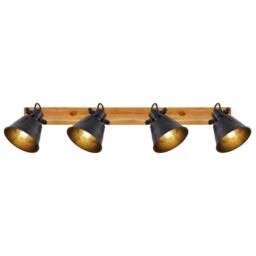 Netlighting Günther Ceiling Spotlight Bar Brown 4x E27 - thumbnail 4