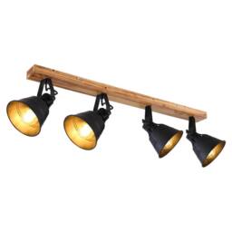 Netlighting Günther Ceiling Spotlight Bar Brown 4x E27 - thumbnail 1