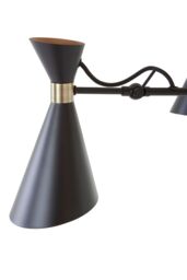 Orsina 3 Shade Black & Gold Pendant Light With Bent Arms, Ceiling Lamp With Adjustable Rods, Two-Tone Metal Pendant - thumbnail 5