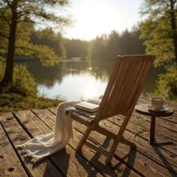 FLAVORA Solid Teak Garden Chair - High Back Folding Chair in Natural - Size: 0.6m2 - thumbnail 3