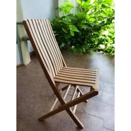 FLAVORA Solid Teak Garden Chair - High Back Folding Chair in Natural - Size: 0.6m2 - thumbnail 6