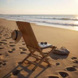 FLAVORA Solid Teak Garden Chair - High Back Folding Chair in Natural - Size: 0.6m2 - thumbnail 4