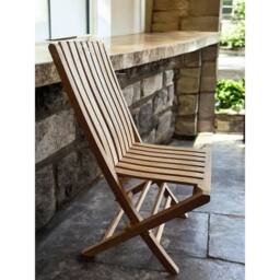 FLAVORA Solid Teak Garden Chair - High Back Folding Chair in Natural - Size: 0.6m2 - thumbnail 5