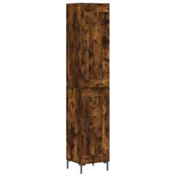 Berkfield Home Highboard Smoked Oak 34.5x34x180 cm Engineered Wood in Brown