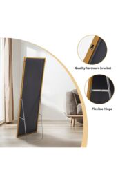 H&O Direct 40x150cm Modern Slim Frame Floor Standing Full Length Mirror in Gold - Size: 40x150 cm - thumbnail 5