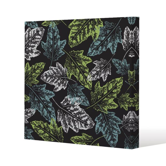 Benjamin Tate Design Leaf Print on Dark Bachground (Canvas Print) / 77 x 77 x 4cm in Natural - Size: 77 x 77 x 4 cm - image 1
