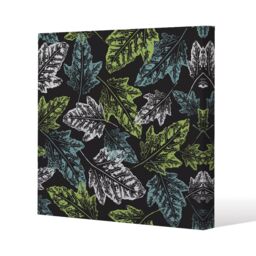 Benjamin Tate Design Leaf Print on Dark Bachground (Canvas Print) / 77 x 77 x 4cm in Natural - Size: 77 x 77 x 4 cm - thumbnail 1