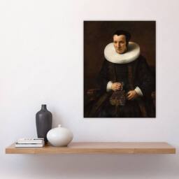 "Artery8 Old Lady with a Book Rembrandt van Rijn Wall Art Poster Print in Brown - Size: W12"" x H16""" - thumbnail 4