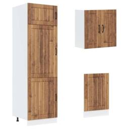 Berkfield Home Elegant 8 Piece Kitchen Cabinet Set Kalmar Old Wood Engineered Wood in Brown - thumbnail 5