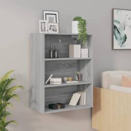 Berkfield Home Hanging Wall Cabinet Grey Sonoma 69.5x32.5x90 cm - thumbnail 2